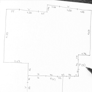 Cómo hacer un croquis - Plan Reforma - Y tomamos medidas de todos los segmentos del polígono que hemos dibujado.